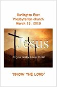 2018-03-18 – Know the Lord